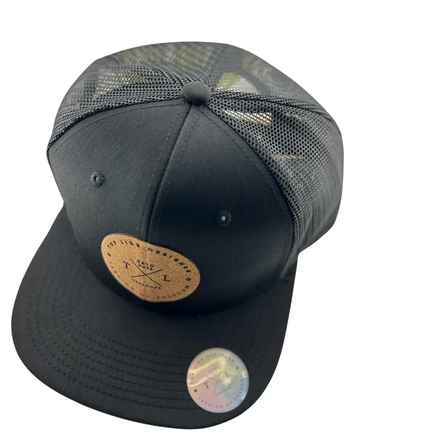 6-Panel Flat Bill Mesh - Black