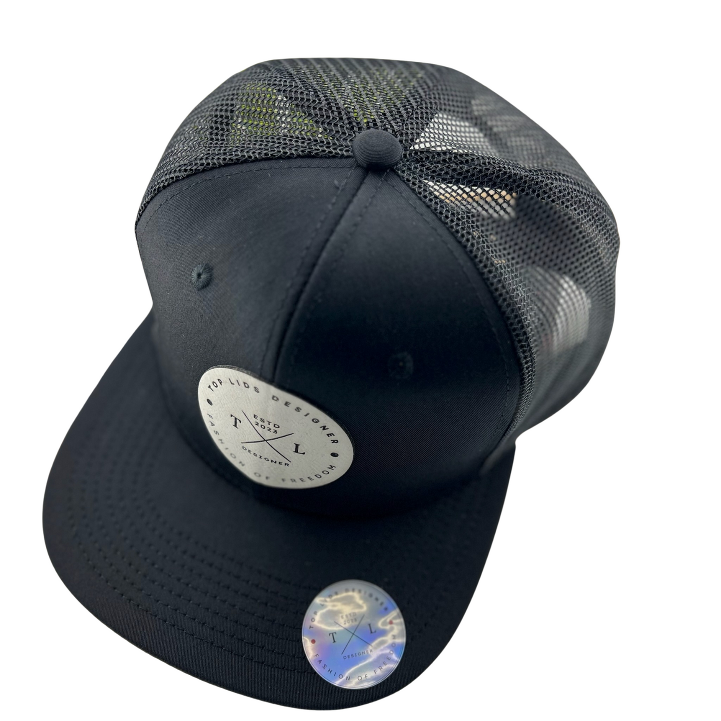 6-Panel Flat Bill Mesh - Black