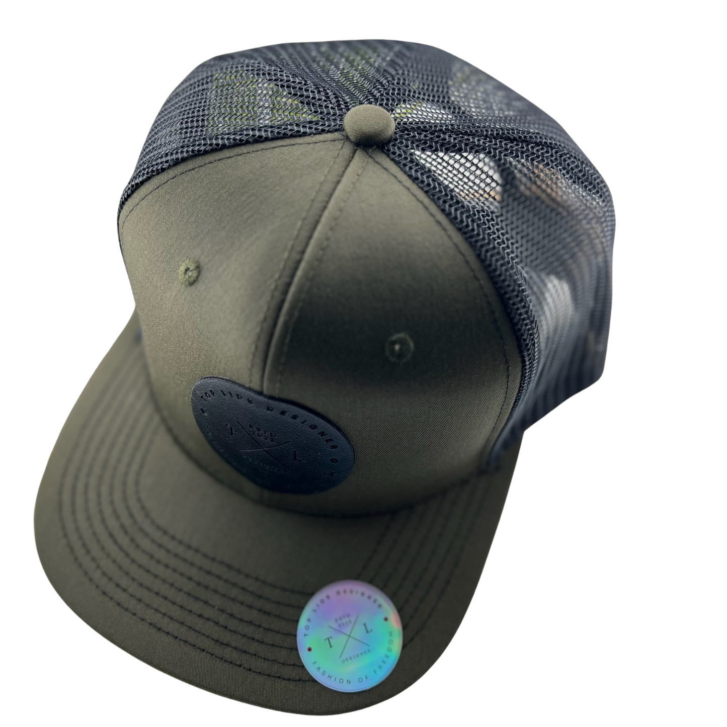 6-Panel Flat Bill Mesh - Olive/Black