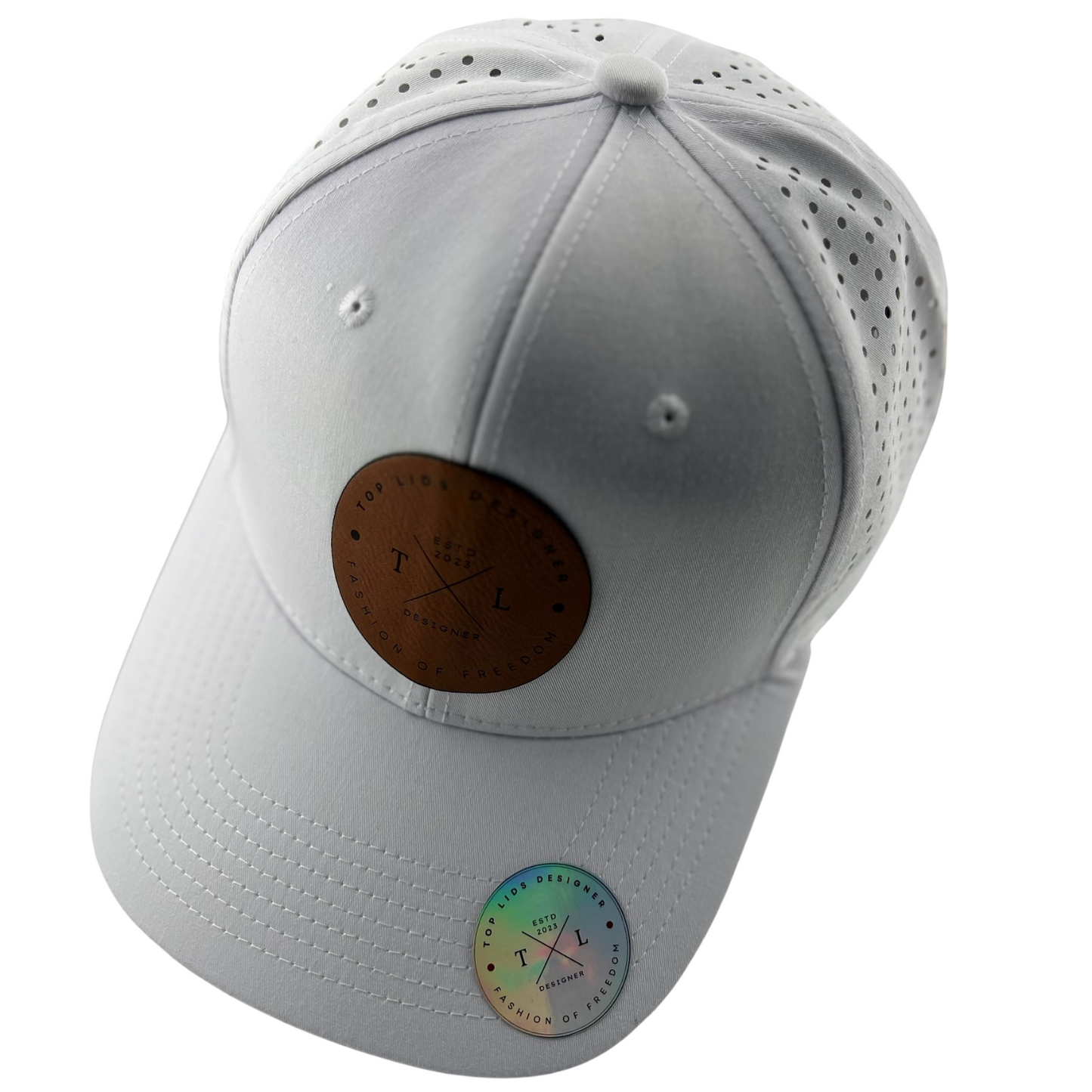 6-Panel Slight Curved Bill Laser-Cut - White