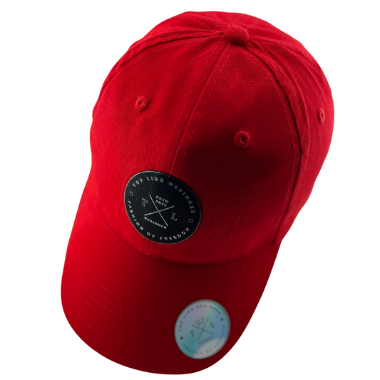 Washed Cotton Curved Bill - Red