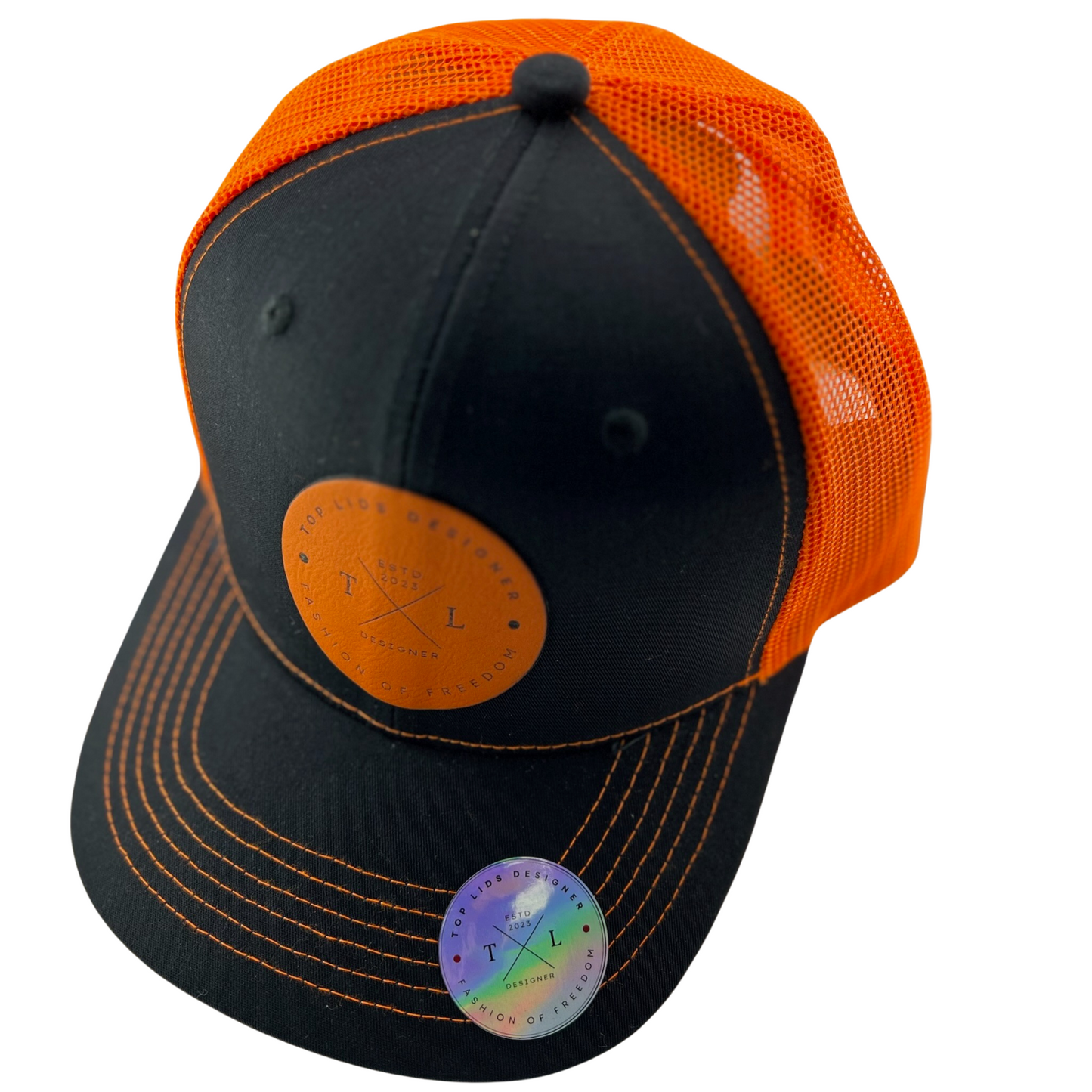 6-Panel Slight Curved Bill Mesh - Black/Orange