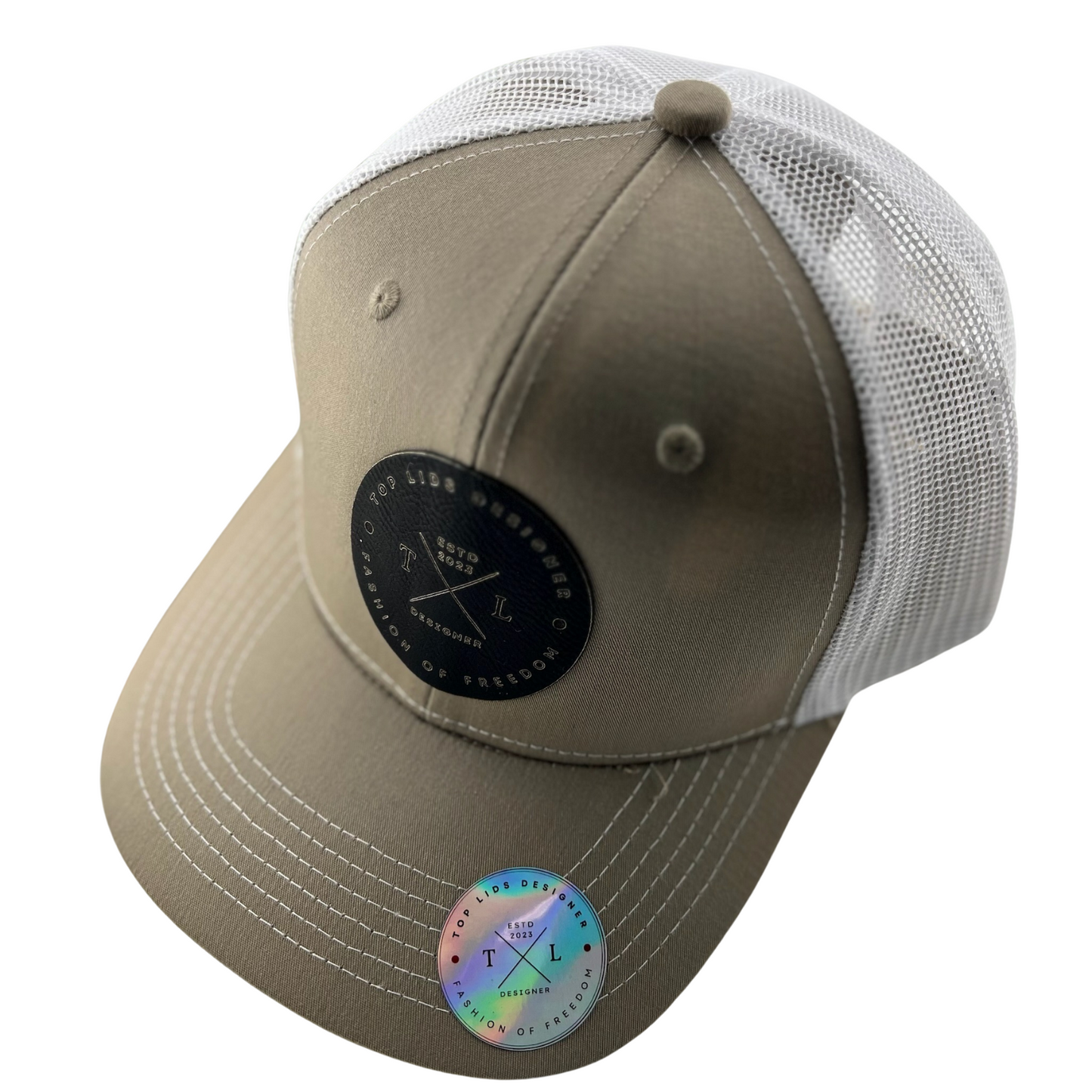 6-Panel Slight Curved Bill Mesh - Tan/White