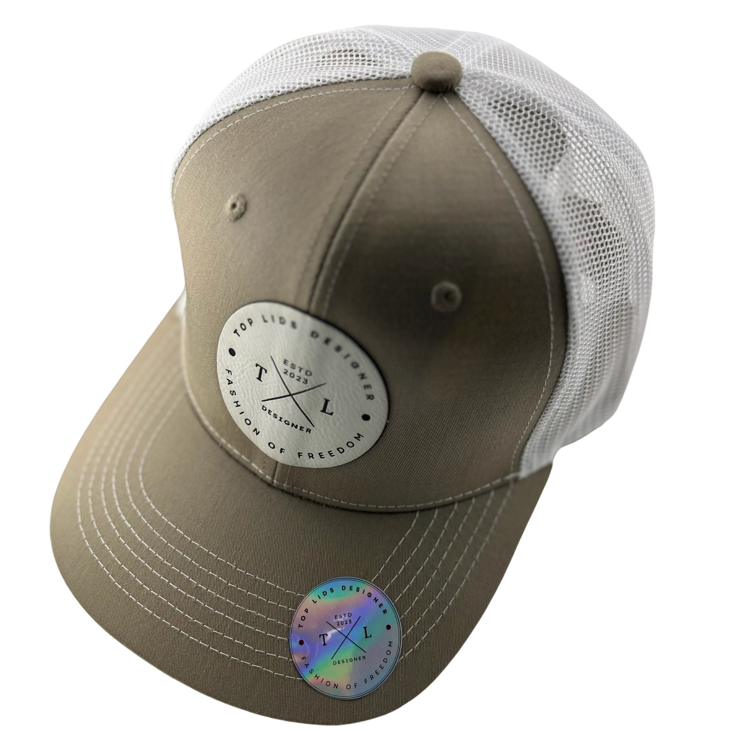 6-Panel Slight Curved Bill Mesh - Tan/White