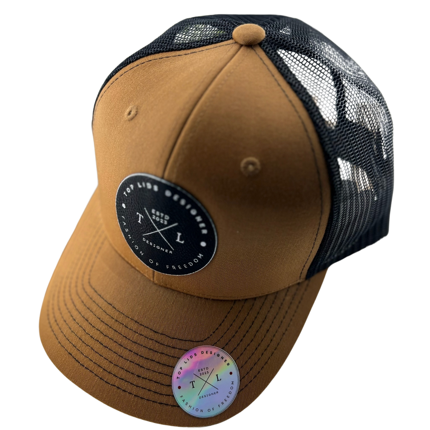 6-Panel Slight Curved Bill Mesh - Light Brown/Black