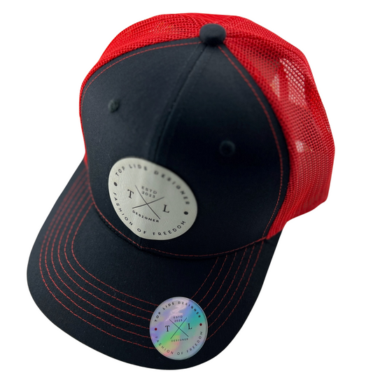 6-Panel Slight Curved Bill Mesh - Black/Red