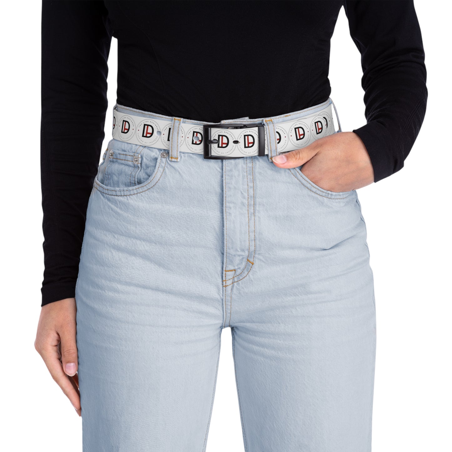 Top Lids Designer Belt - White