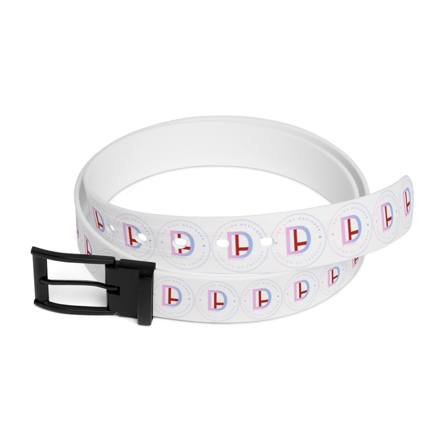 Top Lids Designer Belt - White Pastel