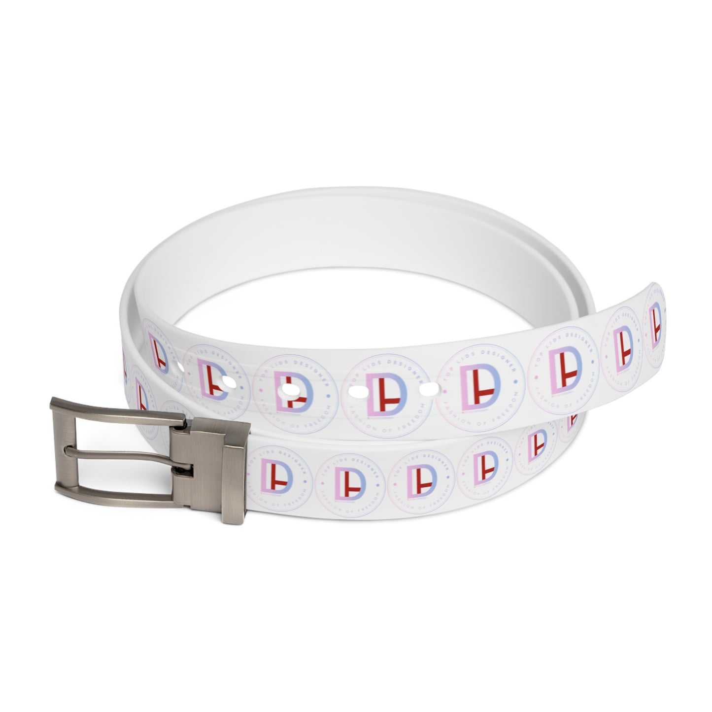 Top Lids Designer Belt - White Pastel