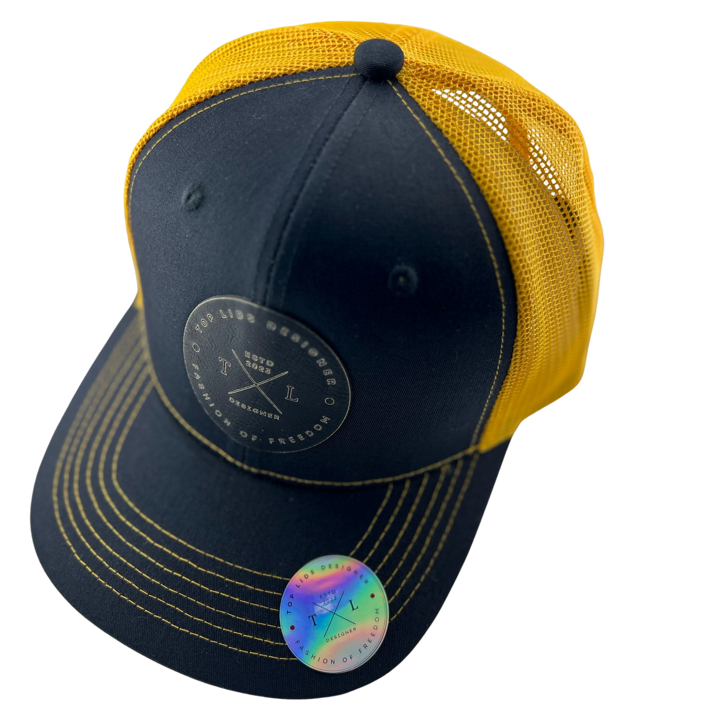 6-Panel Slight Curved Bill Mesh - Black/Yellow