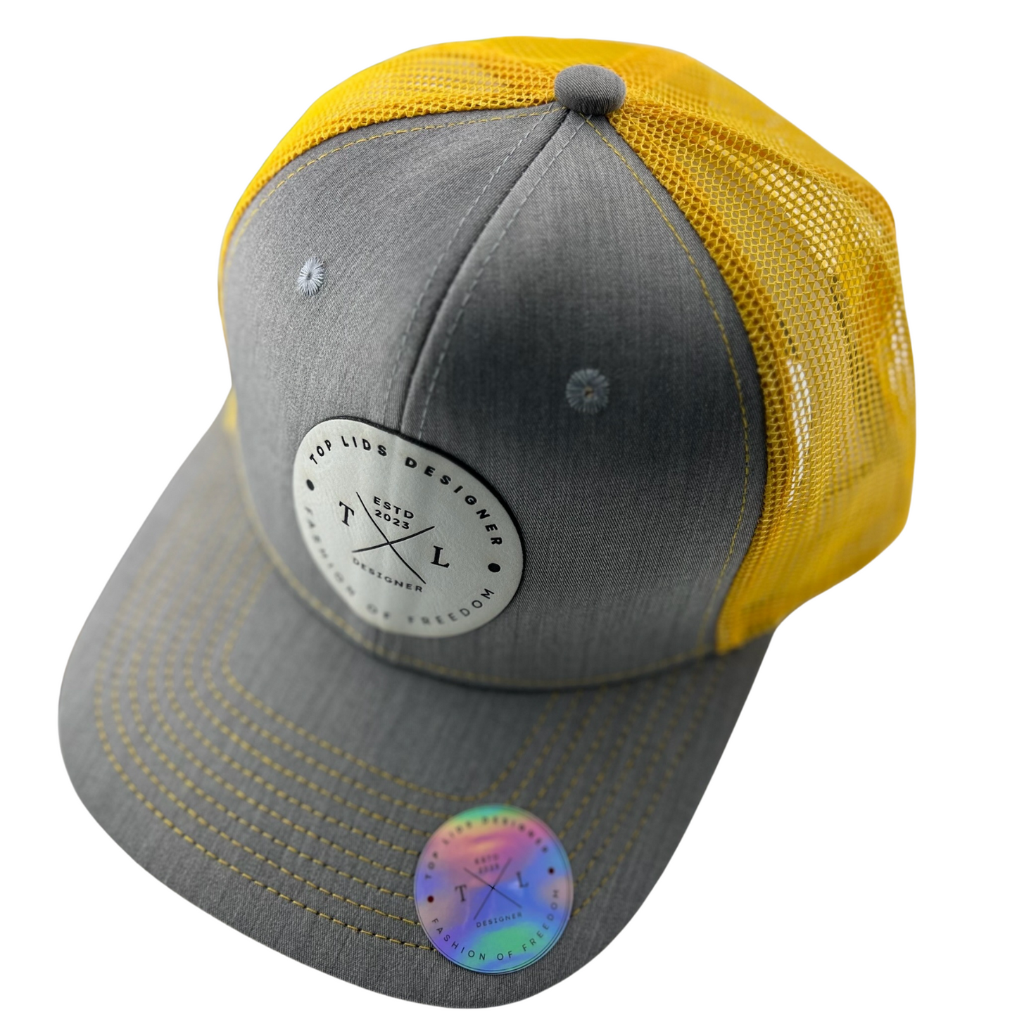 6-Panel Slight Curved Bill Mesh - Gray/Yellow