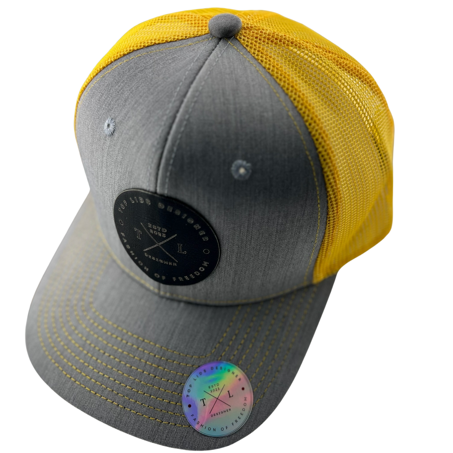 6-Panel Slight Curved Bill Mesh - Gray/Yellow