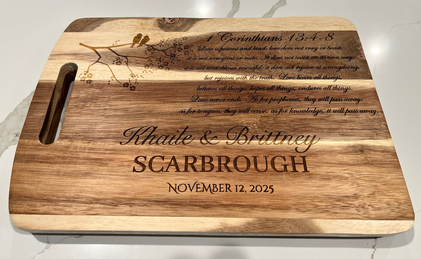 Personalized Acacia Charcuterie Board
