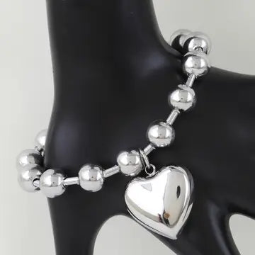 Beaded Heart Charm Bracelet